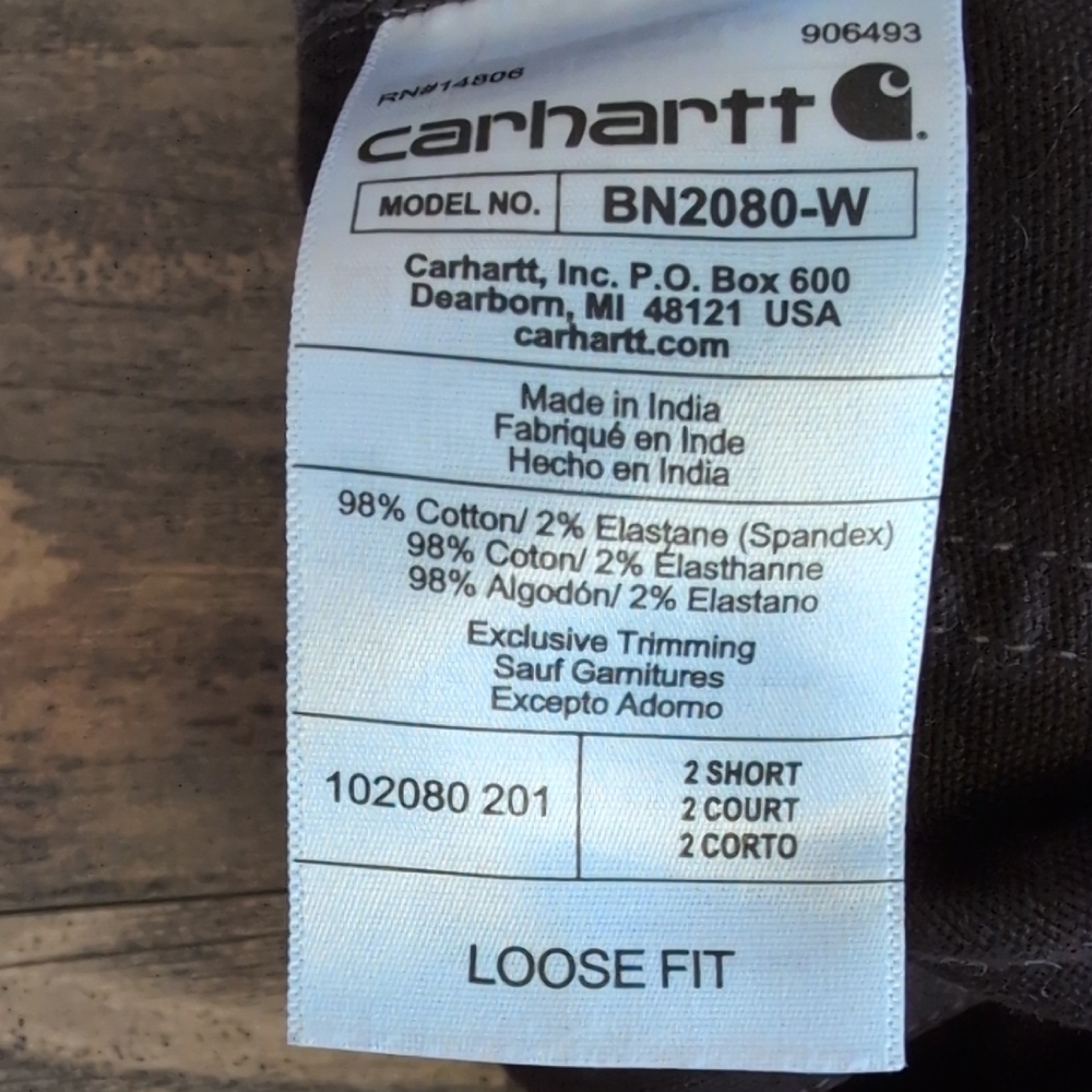Carhartt Brown Straight Leg Loose Fit Cargo Jeans 2 Short M429 - Picture 13 of 13